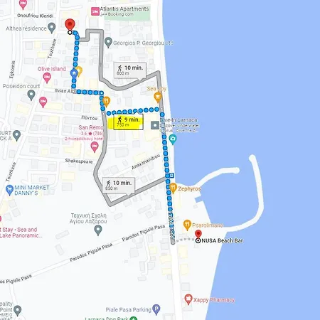 Large Apt 2 Bedrooms Sea View & 2 Balconies Апартаменты Ларнака